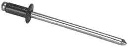 CRL Black 1/8' Diameter, 3/16' to 1/4' Grip Range Aluminum Rivet with Aluminum Mandrel in Packs of 1000
