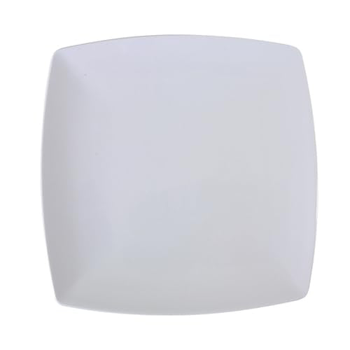 A-to-Z Supply 29009WT Plate, 9' x 9', 1' deep, Square, Break-Resistant, Dishwasher Safe, BPA Free, Melamine, Classic, White, NSF, Pack of 12