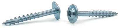 #8 x 1' Deep Thread Wood Screws/Combo (Square/Phillips) / Round Washer Head (#10) / Steel/Zinc/Type 17 Pt / 7000 Pc. Carton