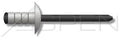 (10000pcs) 1/8X.125-.312 Multigrip Rivets Aluminum Body/Steel Pin Dome Head Pin=Black Phosphate Coated
