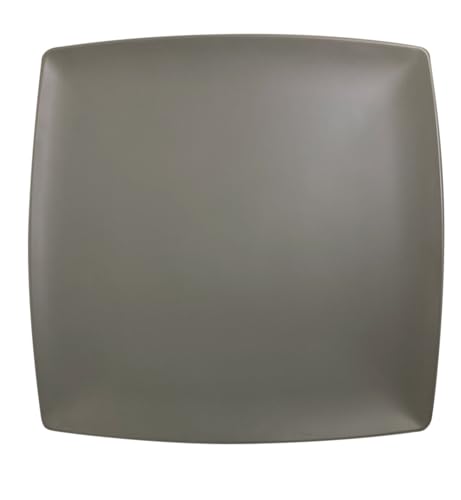 A-to-Z Supply 29012SG Plate, 12' x 12', 1' deep, Square, Break-Resistant, Dishwasher Safe, BPA Free, Melamine, Classic, Stone Grey, NSF, Pack of 12