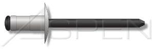 (10000pcs) 1/8X.031-.187 Multigrip Rivets Aluminum Body/Steel Pin Low Profile Pin=Black Phosphate Coated