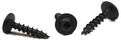 #10 x 1 Deep Thread Wood Screws/Square/Round Washer Head/Steel/Black Oxide / 4000 Pc. Carton
