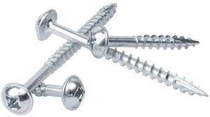 #8 x 1 Deep Thread Wood Screws/Combo/Round Washer Head/Steel/Zinc/Square & Phillips Combo Drive/Full Thread (Carton: 4,000 pcs)
