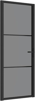 vidaXL Interior Door, 32.7' x 79.3' Size, Black ESG Glass with Stable Aluminum Frame, Modern Design, Suitable for Home and Office