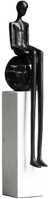 HASMI Office Desk Decor Marble Character Desktop Decoration Living Room Lamp Luxury High-end Wine Cabinet Creative Home Desktop Decoration Sculpture Desk Decorations (Size : A)