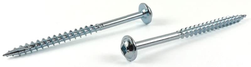 #8 x 1 Deep Thread Wood Screws/Combo/Round Washer Head/Steel/Zinc/Square & Phillips Combo Drive/Full Thread (Carton: 4,000 pcs)