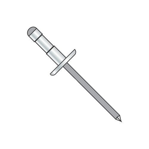 1/8' x .125'-.312' Low Profile Multi-Grip Rivets/Aluminum Body/Steel/Black Phos Mandrel (Carton: 10,000 pcs)