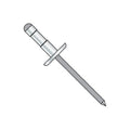 3/16' x .250'-.500' Low Profile Multi-Grip Rivets/Aluminum Body/Steel/Black Phos Mandrel (Carton: 4,000 pcs)
