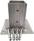 Heavy-Duty Cement Post Base Kit for 2x2 to 8x8 Inch Fence & Gate Posts, Sturdy Square Column Brackets with Screws & Fittings, Durable Support Anchor Solutions
