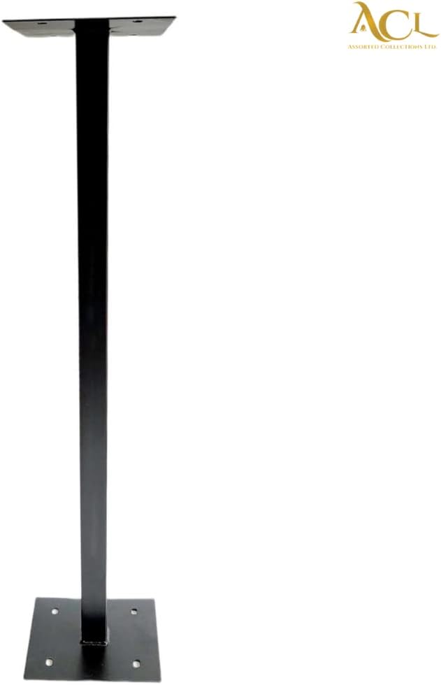ACL Pillar Mount Stand for Post Boxes - Durable Rustproof Weatherproof Design - Easy Outdoor Installation (Black)