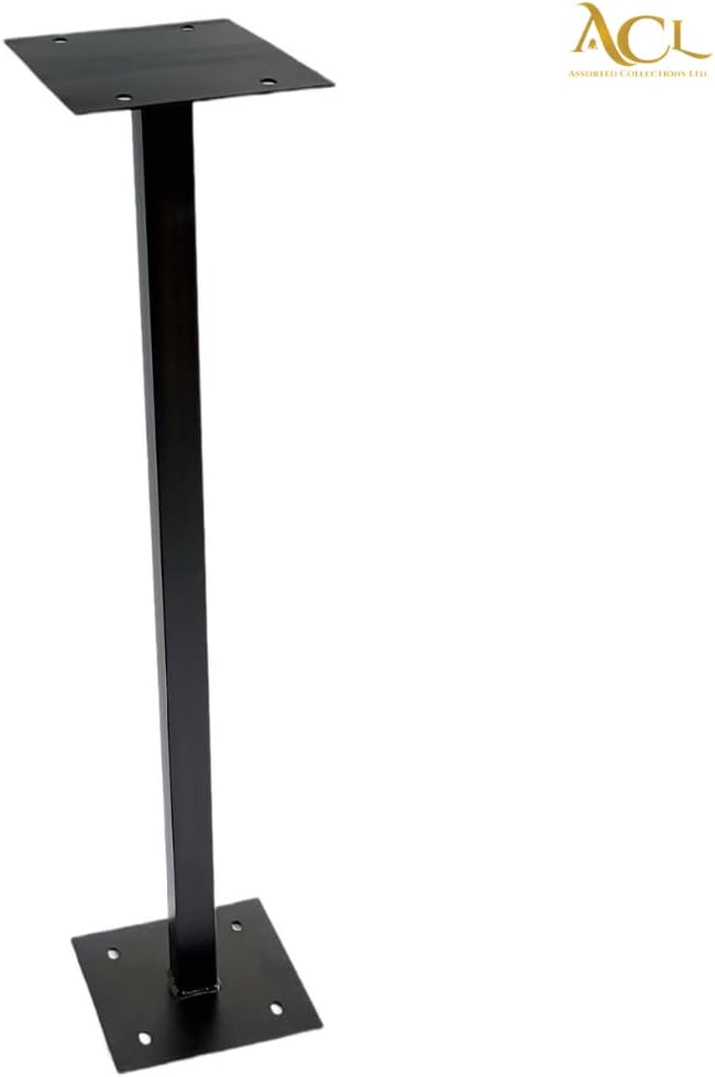 ACL Pillar Mount Stand for Post Boxes - Durable Rustproof Weatherproof Design - Easy Outdoor Installation (Black)