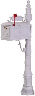 Decorative Residential Curbside Cast Aluminum Mailbox White Authentic * Original * Exclusive