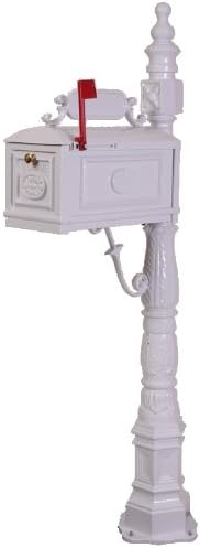 Decorative Residential Curbside Cast Aluminum Mailbox White Authentic * Original * Exclusive