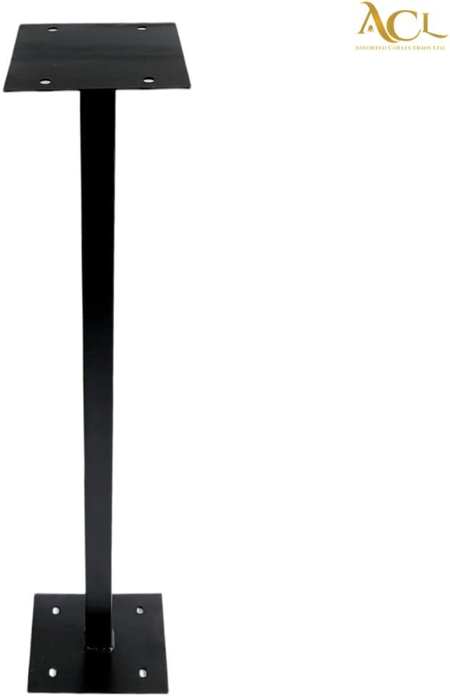 ACL Pillar Mount Stand for Post Boxes - Durable Rustproof Weatherproof Design - Easy Outdoor Installation (Black)