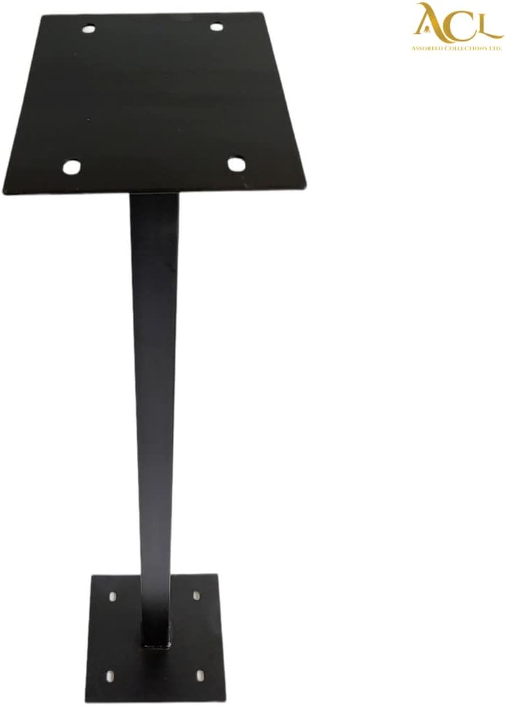 ACL Pillar Mount Stand for Post Boxes - Durable Rustproof Weatherproof Design - Easy Outdoor Installation (Black)
