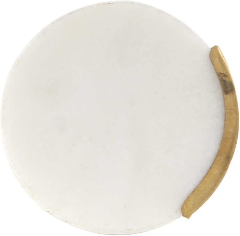 Indian Shelf 20 Piece Round Flat Stone Brass Gold White Decorative Drawer Pulls Dresser Handles Cabinet Knobs Classic Finish