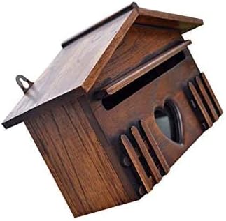 Wooden Mailbox Post Box Rainproof Suggestion Box Creative Letter Box Lockable Wall Mounted Mailboxfor Home Garden