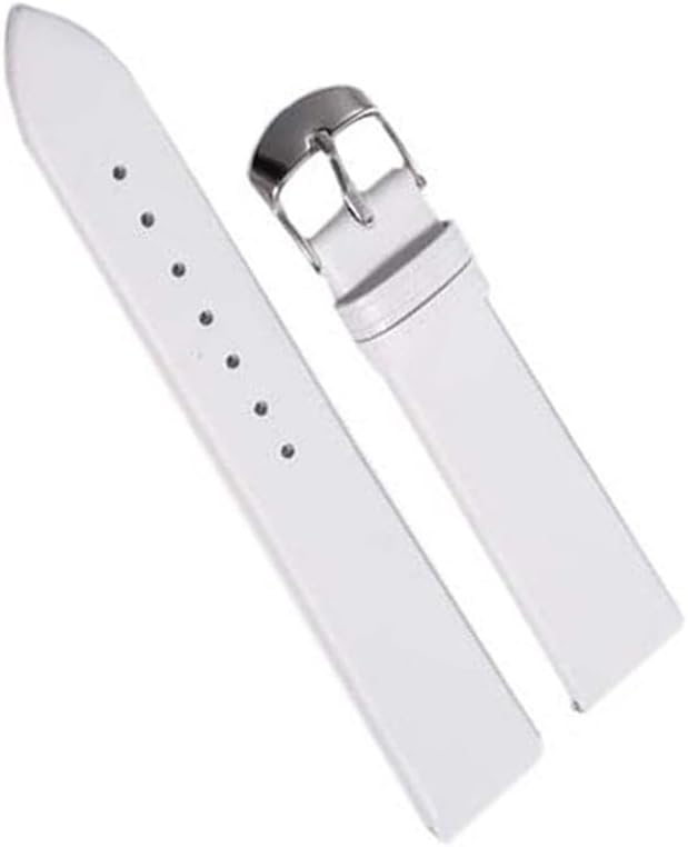 LeatherFor Women Men 12mm 14mm 16mm 18mm 20mm 22mm Watch Band Straps Thin Watch Bracelet Watch Accessories White 1 12mm