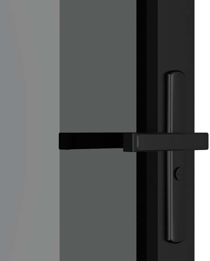 vidaXL Interior Door, Aluminum Frame Glass Door, Inner Door with Alloy Handle for Bathroom Bedroom, 29.9'x79.3' Black ESG Glass and Aluminum