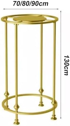 Freestanding Round Garment Display Retail Rack, Commercial Clothing Hanging Rack, Floor-Standing Multi-Purpose Metal Shelf for Clothes Storage (Gold-70x70x130cm