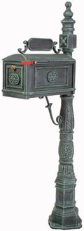 Decorative Residential Curbside Cast Aluminum Mailbox Verde Authentic * Original * Exclusive