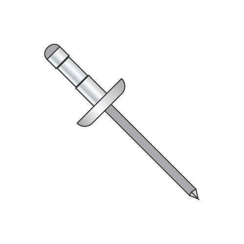 3/16' x .062'-.250' Dome Head Multi-Grip Rivets/Aluminum Body/Steel/Black Phos Mandrel (Carton: 5,000 pcs)