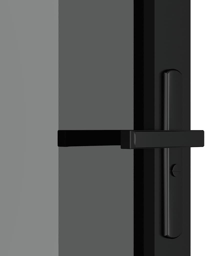 vidaXL Interior Door, 32.7' x 79.3' Size, Black ESG Glass with Stable Aluminum Frame, Modern Design, Suitable for Home and Office