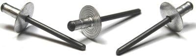 1/8' x .031'-.187' Dome Head/Large Flange Multi-Grip Rivets/Aluminum Body/Steel/Black Phos Mandrel / 8,000 Pc. Carton
