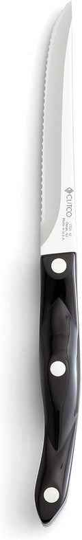 CUTCO Model 1721 Trimmer with 4 7/8' High Carbon Stainless blade and 5 1/8' classic dark brown handle (often called 'black') in factory-sealed plastic bag.