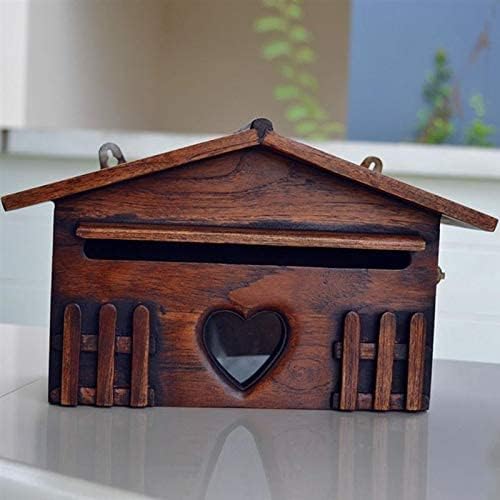 Wooden Mailbox Post Box Rainproof Suggestion Box Creative Letter Box for Home Company