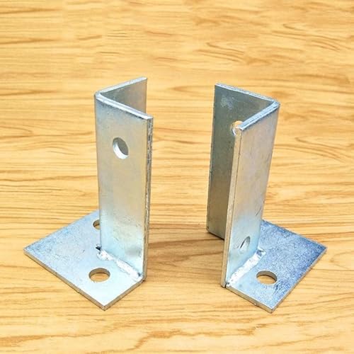 Concrete Post Anchor 2x2 Inch Post Base, Adjustable Pergola Patio Deck Galvanized Adjustable Standoff/Balcony Mailbox Lumber Base Bracket for In-ground Post Support with Screw(2 pcs,40x40x1