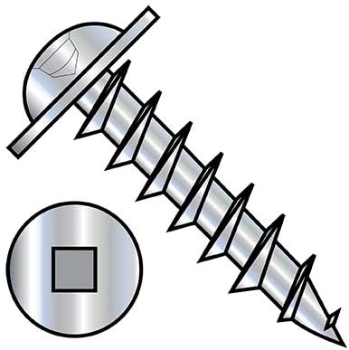 8X5/8 Square Recess Round Washer Head Deep Thread Wood Screw Full Thread Zinc (Pack Qty 6,000) BC-0810DQRWD by Shorpioen