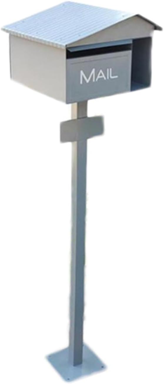 Post Mounted Mailbox Metal Drop Box Letter Delivery Box Post Office Box with Stand Outdoor Floor Curbside Mailbox Newspaper Box