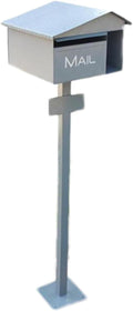 Post Mounted Mailbox Metal Drop Box Letter Delivery Box Post Office Box with Stand Outdoor Floor Curbside Mailbox Newspaper Box