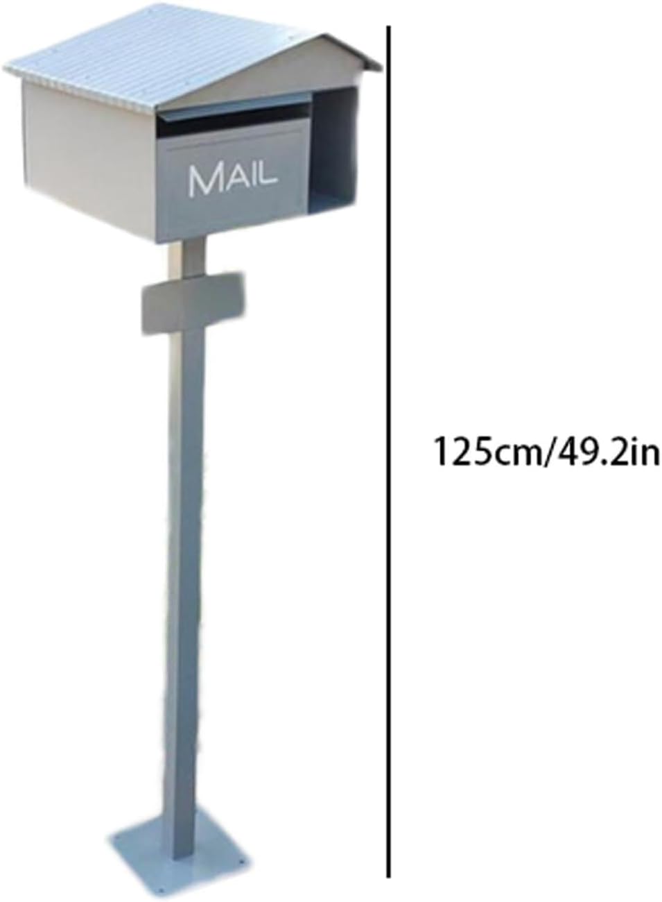 Post Mounted Mailbox Metal Drop Box Letter Delivery Box Post Office Box with Stand Outdoor Floor Curbside Mailbox Newspaper Box