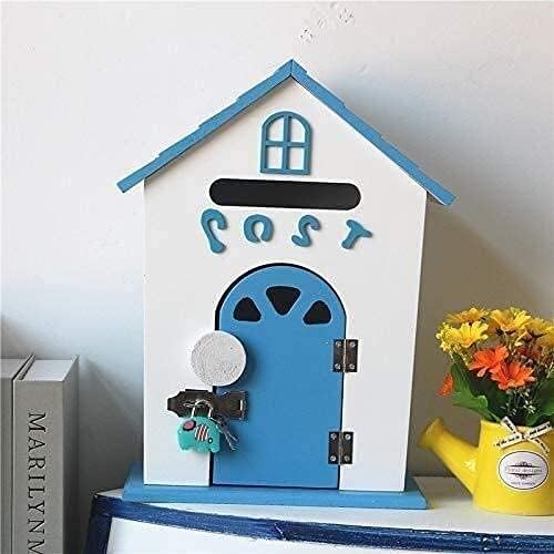 Mail Boxes Wall Mounted Mailbox Parcel Box Wooden Letter Box Indoor Creative Personality Lockable Secure Post Box Parcel Box Drop Box LSDRALOBBEB 1105