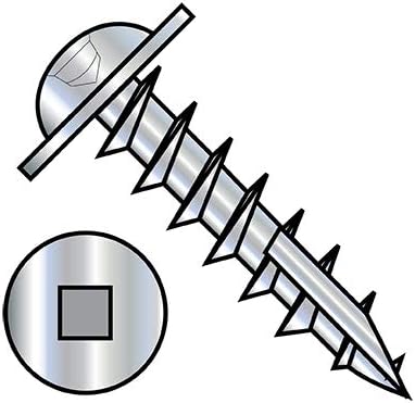 10-9X5/8 Square Recess Round Washer Head Deep Thread Wood Screw Type 17 Full Thread Zinc (Pack Qty 5,000) BC-1010DQRW17D by Shorpioen
