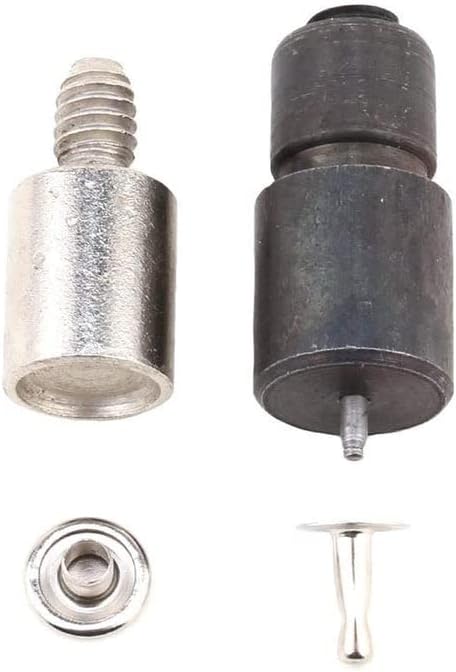 9mm Rivets Kit (1000 Sets) with Hand Press Machine, Dies and Hole Punch. Leather Rivets Single Round Cap Metal Stud Fasteners for Bag Belt Wallet Jeans(Red Press& Silver Rivets)
