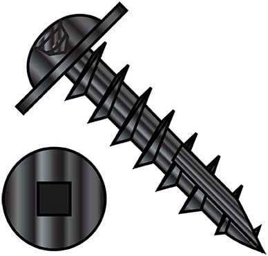 10-9X5/8 Square Recess Round Washer Head Deep Thread Wood Screw Type 17 Full Thread Black Oxide (Pack Qty 5,000) BC-1010DQRW17DB by Shorpioen