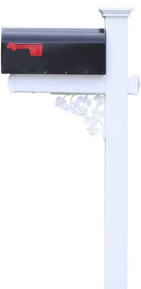 The Cleveland Vinyl/PVC Mailbox Post - White (Includes Mailbox)