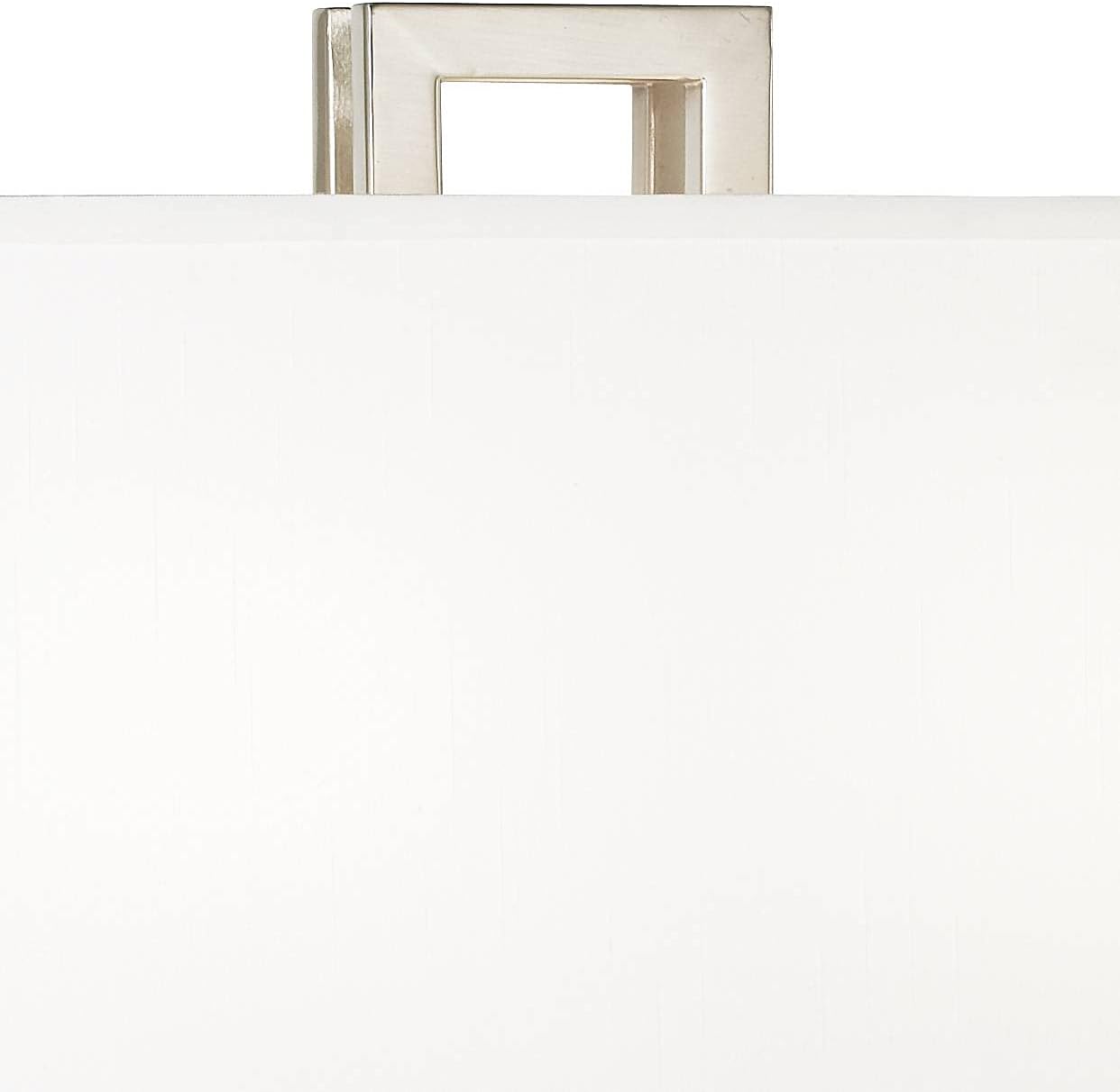 Possini Euro Design Gossard Modern Table Lamp 30' Tall Brushed Nickel Silver Open Metal White Fabric Rectangular Box Shade for Bedroom Living Room House Home Bedside Nightstand Office Family