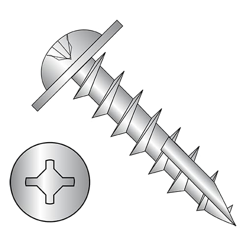 #8 x 1' Deep Thread Wood Screws/Combo (Square/Phillips) / Round Washer Head/Type 17 Pt/Steel/Zinc / 4000 Pc. Carton