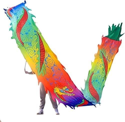 Fitness Toys Outdoor Park Dragon Belt Streamers, Colourful Dragon Silk Streamers for Play/Fitness Parent and Child Play Item(12m/39ft)