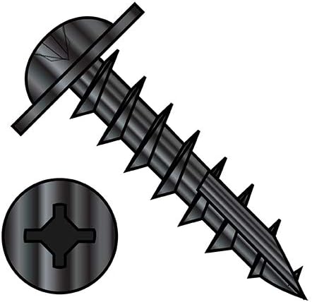 8-11X5/8 Square Phillips Drive Round Washer Deep Thread Type17 Full Thread Black Oxide (Pack Qty 6,000) BC-0810DXRW17B by Shorpioen