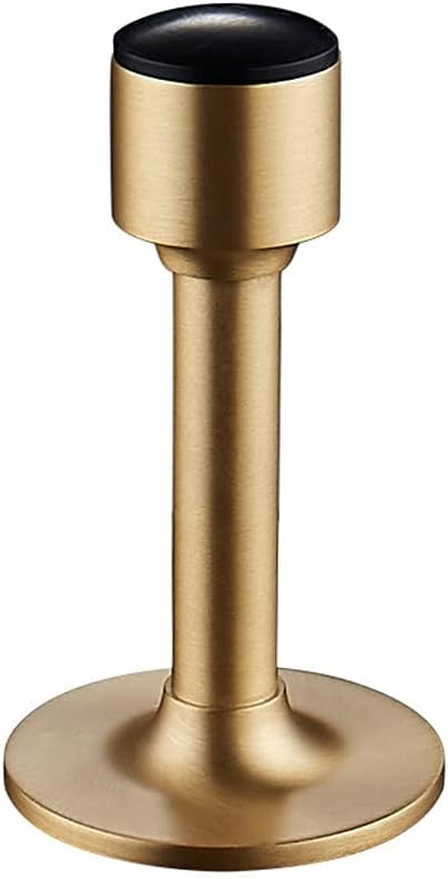 Brass Door Stops Hole Free Bathroom Door Stopper Heavy Duty Floor Wall Mount Bumper Door Holder Catch(Small)