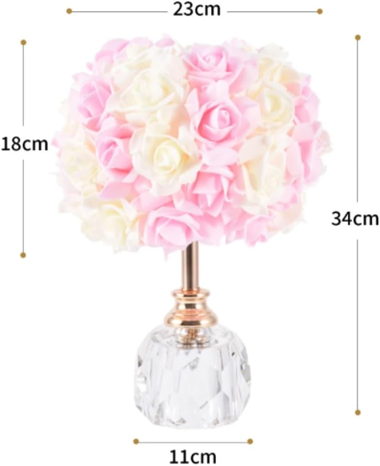 Crystal Table lamp Rose Crystal Desk LampDelicate Romantic Bedroom Bedside Creating Atmosphere Table Lamps