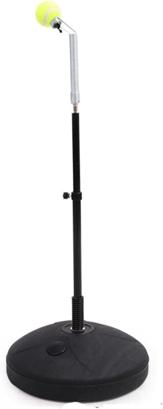 Adult Beginner Tennis Training Black Equipment, Height Adjustable Kids Serve Swinger Tennis Self Practice Machine for Outdoor/Indoor/Home/Office