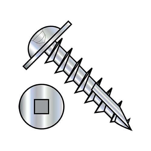 10-9X5/8 Square Drive Round Washer Head Deep Thread Wood Screw Type 17 Full Thrd ZincBake - ECS-1010DQRW17D