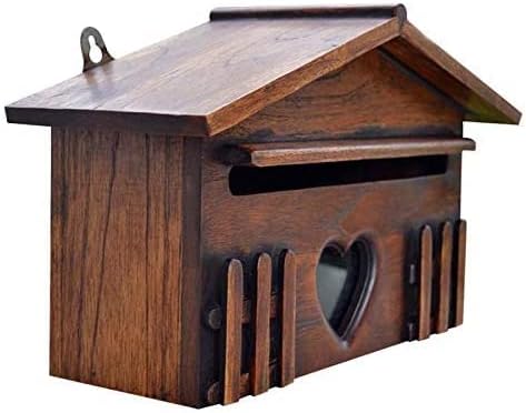 Wooden Mailbox Post Box Rainproof Suggestion Box Creative Letter Box for Home Company